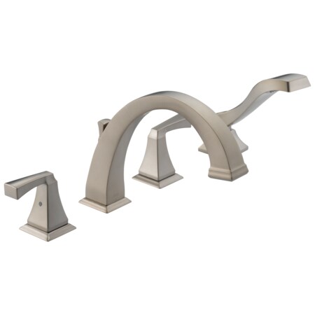 Delta 4-hole 8-16" installation Hole Deck-Mount with Diverter Tub Filler Faucet, Stainless T4751-SS